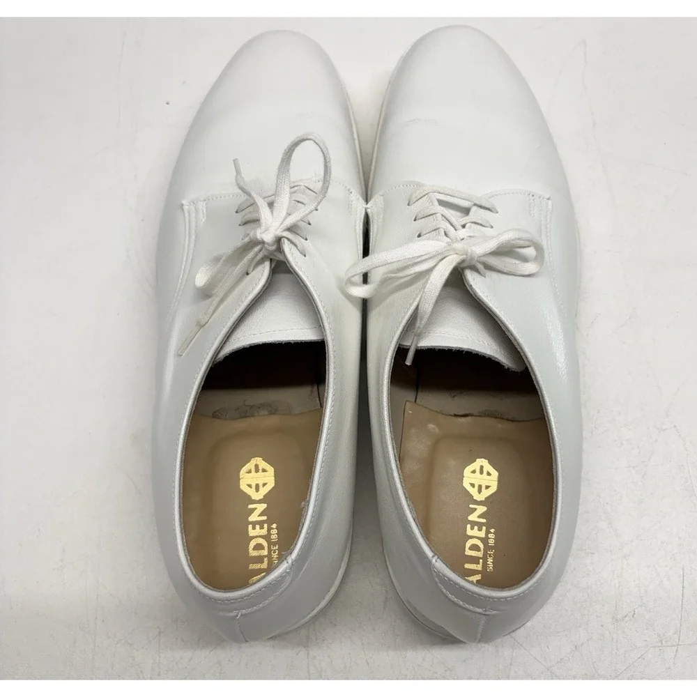 Alden 427 White Calfskin Plain Toe Dover Blucher Derby Shoes Men's Size 9.5 C/E
